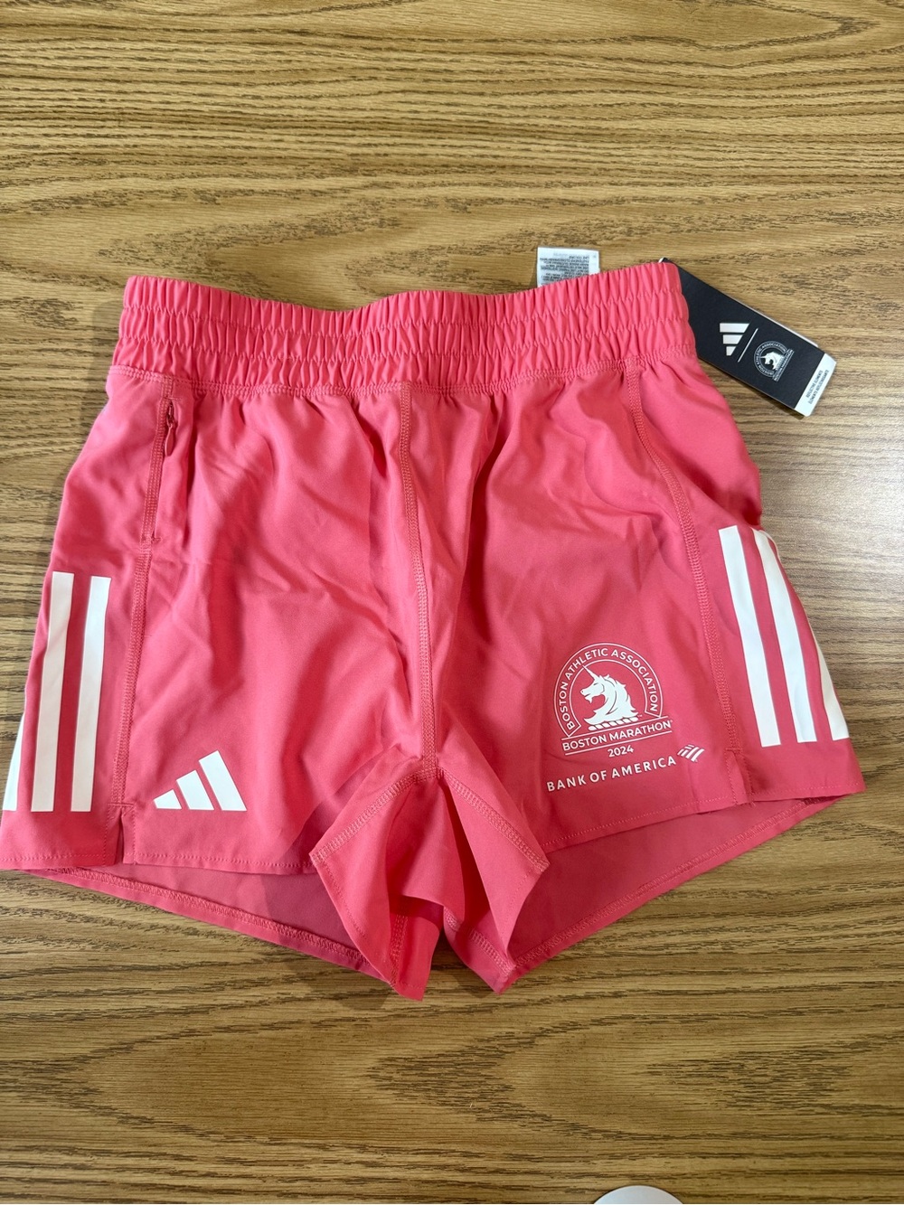 adidas Women’s Boston Marathon 2025 Running Shorts with White Stripes